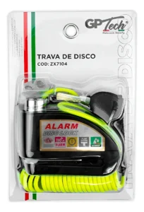 TRAVA DE DISCO GP TECH MÉDIA C/ALARME (ZX7104) - PRETA