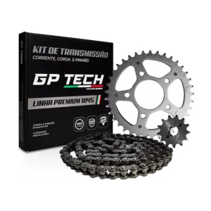 KIT DE TRANSMISSÃO E RELAÇÃO COMPLETO GP TECH (S/RETENTOR)